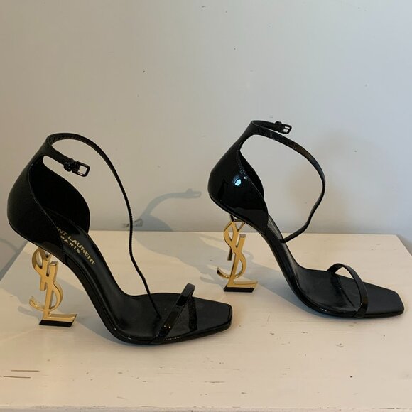 YSL Saint Laurent Opyum Sandals in Patent Leather - Picture 1 of 7